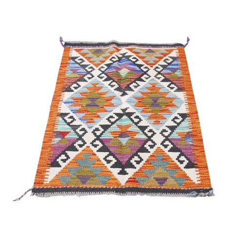 347 - Hand knotted Kilim rug 83 by 65cm.