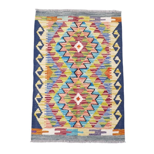 352 - Hand knotted Kilim rug 86 by 60cm.