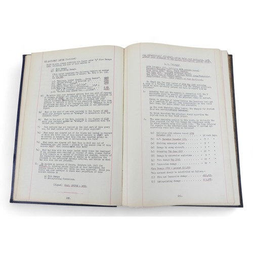 233 - Two volumes of loss adjustment logs for the S.S. Tordene, with both books detailing various accident... 