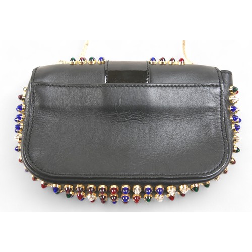 294 - A Christian Louboutin Sweet Charity studded leather shoulder bag, with multi-coloured studs, gold ha... 