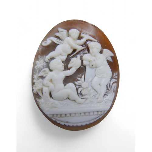 78 - Seventeen shell cameos, most with depictions of classical scenes, largest, 3.1 by 3.8cm, smallest, 2... 