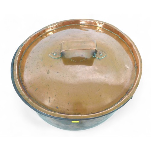 298 - A group of copper and brassware, including an early bed warmer. (11)