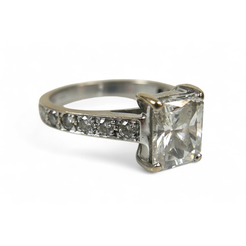 93 - An 18ct white gold 2ct diamond solitaire ring, the radiant cut diamond measures 8.19 by 6.73 by 4.60... 