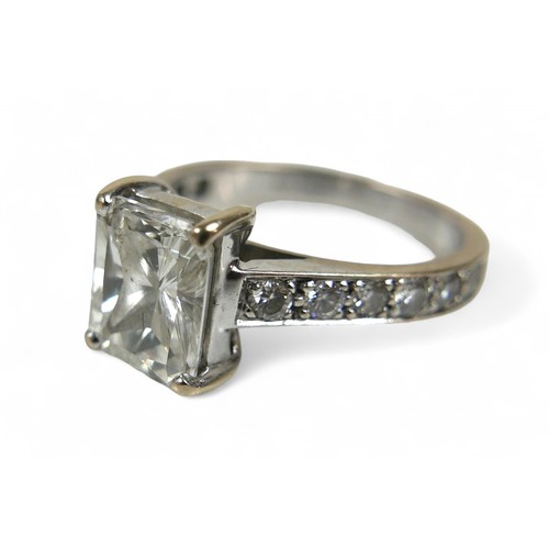 93 - An 18ct white gold 2ct diamond solitaire ring, the radiant cut diamond measures 8.19 by 6.73 by 4.60... 