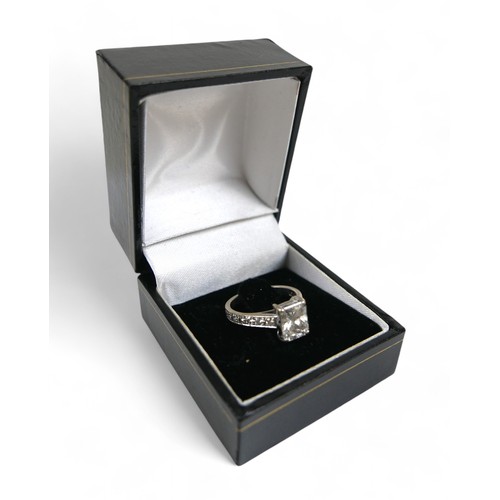 93 - An 18ct white gold 2ct diamond solitaire ring, the radiant cut diamond measures 8.19 by 6.73 by 4.60... 