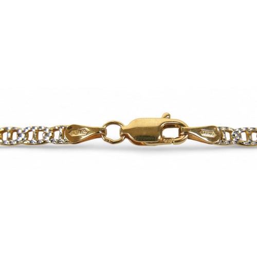 73 - An 18ct white and yellow gold necklace, 60cm by 2.4mm, 12.0g.