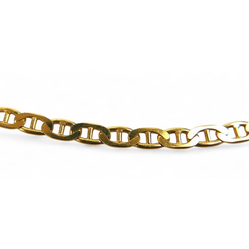 73 - An 18ct white and yellow gold necklace, 60cm by 2.4mm, 12.0g.