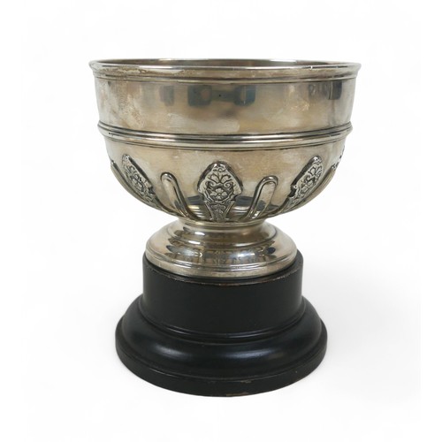 115 - A silver presentation cup / circular bowl on foot, London 1930, maker MR for Manoah Rhodes & Sons Lt... 