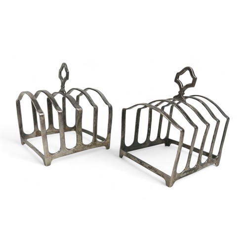 109 - A pair of silver toast racks, Birmingham 1928, stamped Wm Greenwood & Sons Leeds & Huddersfield, one... 