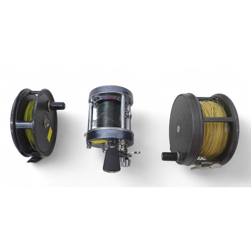 271 - Fishing: Three reels comprising Hardy Bros The Perfect 3 ¾ reel in zip case, plus ABU Sweden The Amb... 