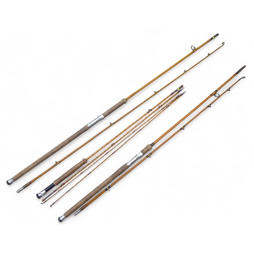 269 - Fishing: Three fly fishing split cane rods by Hardy Bros, comprising 3pc The Gold Medal Palakona rod... 