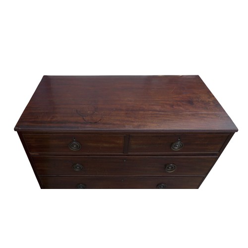 359 - A George III mahogany chest, with two short over three long drawers on bracket feet, 108 by 51 by 10... 