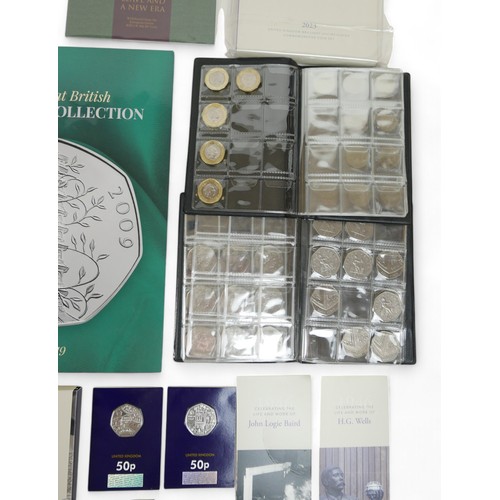 25 - A collection of mainly proof UK coins, and two part folders. (1 bag)