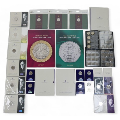 25 - A collection of mainly proof UK coins, and two part folders. (1 bag)