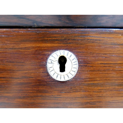 284 - A 19th century rosewood sarcophagus shaped tea caddy, 34 by 18 by 20cm high.