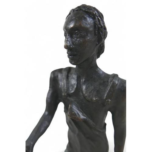 218 - Hugo DE PUTTER (1938-1990), bronze sculpture, monogrammed HP, 10 by 5 by 26cm high.