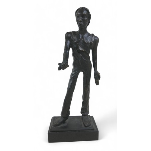 218 - Hugo DE PUTTER (1938-1990), bronze sculpture, monogrammed HP, 10 by 5 by 26cm high.