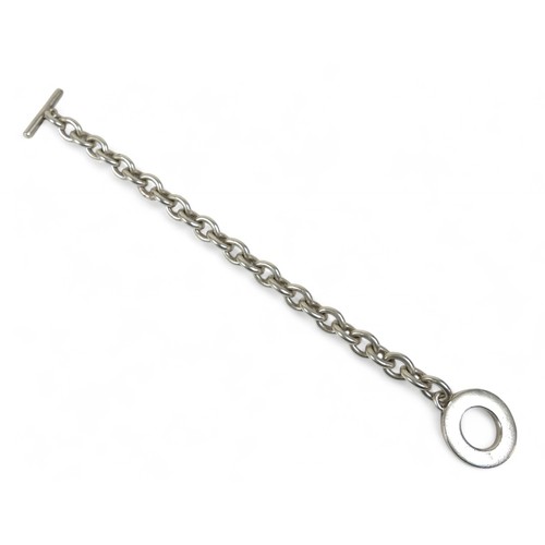 63 - An Asprey London silver chain link bracelet, 21cm long, 48g.