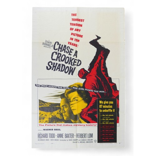 238 - Film Poster: Chase A Crooked Shadow, one sheet, folded, 1958.