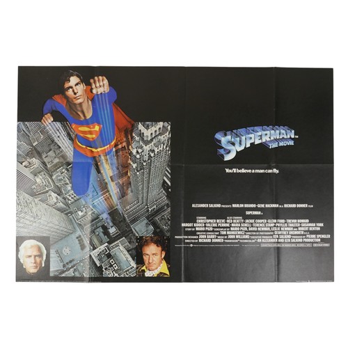 241 - Two Film Posters: Superman The Movie, quad, folded, starring Christopher Reeve, 1978, Warner Bros, f... 