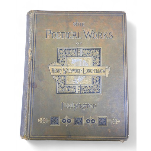 229 - A collection leather bound books books, comprising of poetry books including Tennyson and general in... 