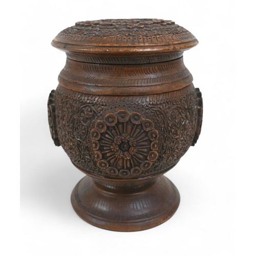 162 - An eastern carved wooden tobacco box and a jewellery box, box measures 20 by 12 by 7cm high.(2)