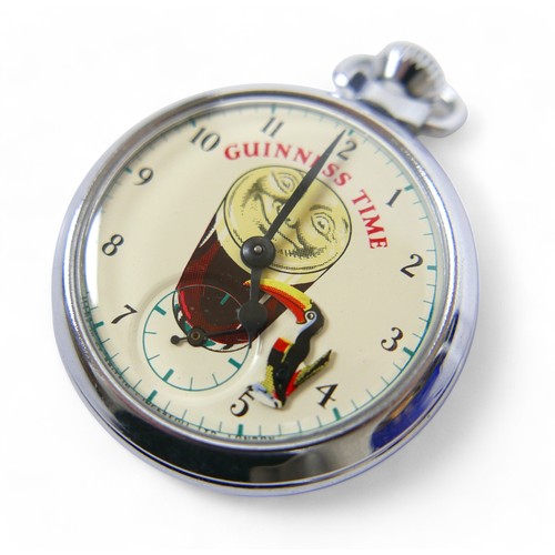 140 - A Guinness top wind pocket watch, 50mm case, the dial decorated with a glass of Guinness having a sm... 