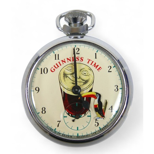 140 - A Guinness top wind pocket watch, 50mm case, the dial decorated with a glass of Guinness having a sm... 