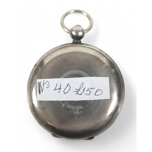 138 - Two silver key wind pocket watches, 50mm cases.(2)