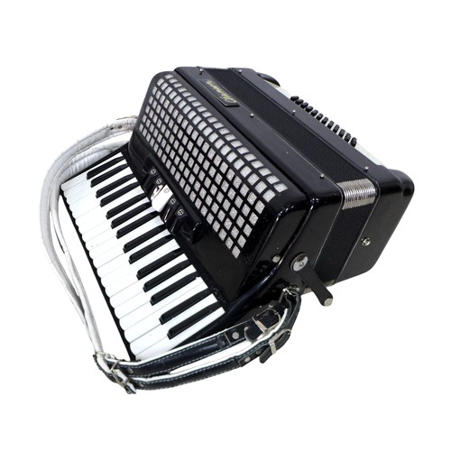 255 - Three Chamson bass piano accordions, one 8x bass piano accordion, one 12 bass piano accordion in cas... 