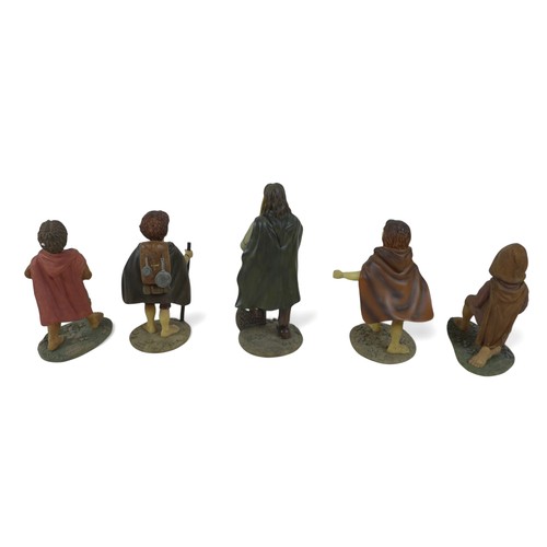 226 - A collection of nine Danbury Mint figurines, modelled as The Lord of the Rings characters, each boxe... 