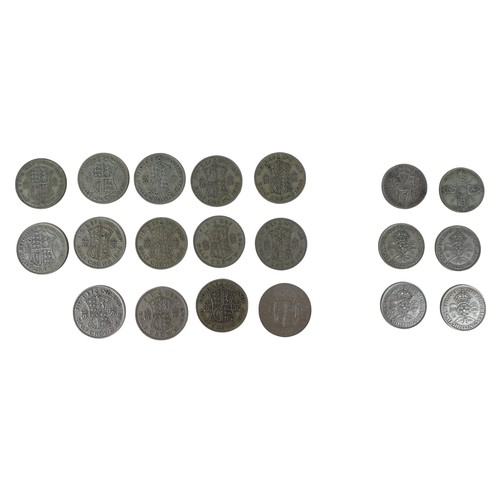 118 - British coins: Six assorted florins (two shilling) comprising silver Victoria 1898 old head, silver ... 