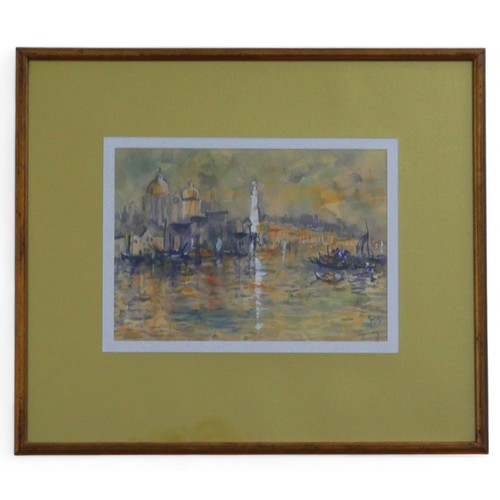 295 - European school (Early 20th century): two watercolour paintings by different artists, Venice, indist... 