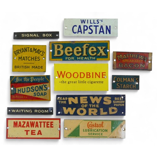 238 - Twelve Bassett-Lowke model railway  tinplate advertising signs. (12)