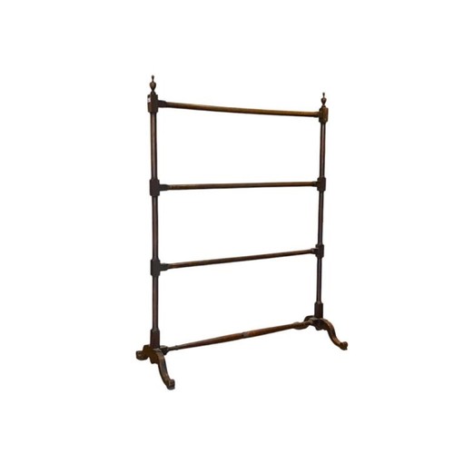 346 - A 19th Century mahogany towel rail, 92cm by 38cm by 122cm.