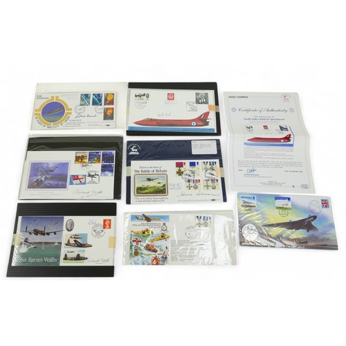 228 - An interesting collection of signed aviation first day covers, to include Dambusters signed by Richa... 