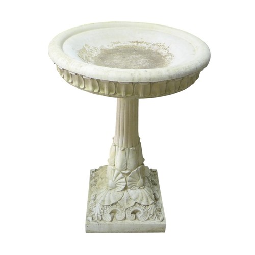 320 - A Haddonstone bird bath, 60 by 86cm high.