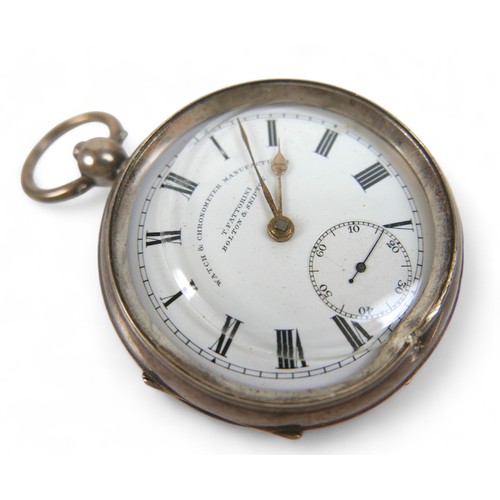 93 - Two key wind silver pocket watches, largest 53mm case. (2)