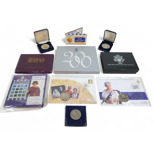 123 - A collection of proof coins and sets, to include 1997 United States Mint premier silver proof set. (... 