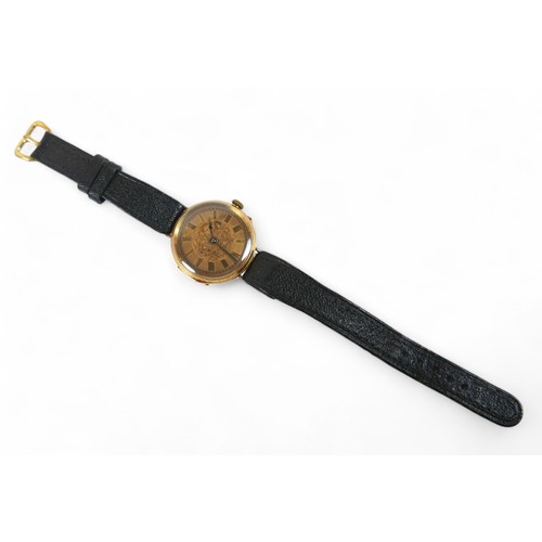 109 - An 18ct gold wristwatch J W Benson, manual movement number 1042629, 34mm case, base metal dust cover... 