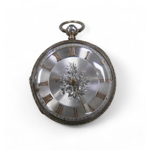 97 - Four Victorian and later pocket watches, comprising three silver cased watches, including a Victoria... 