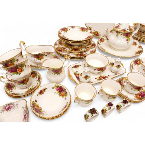 193 - A Royal Albert part dinner and tea service, decorated in the 'Old Country Roses' pattern, seventy-ni... 