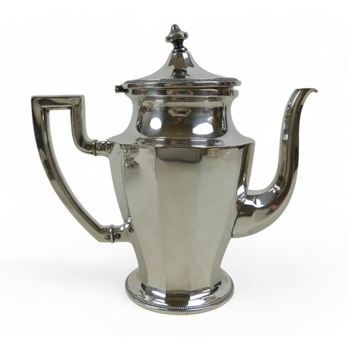 9 - A Russian silver milk jug, sugar basket and plated teapot, the milk jug marked 84 St Petersburg 1859... 