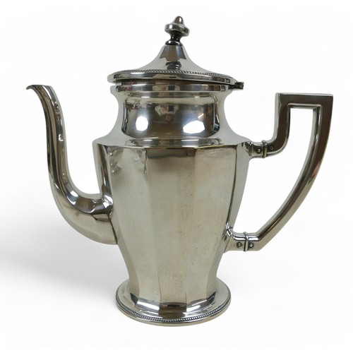 9 - A Russian silver milk jug, sugar basket and plated teapot, the milk jug marked 84 St Petersburg 1859... 