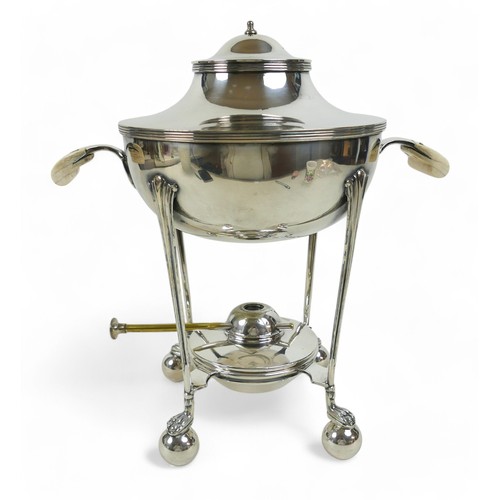 7 - A silver plated Mappin and Webb samovar/tea kettle with ivory handles, made for the French market, 3... 