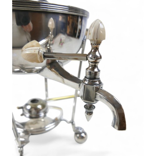 7 - A silver plated Mappin and Webb samovar/tea kettle with ivory handles, made for the French market, 3... 