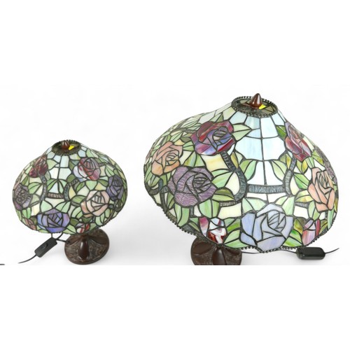 362 - Two Tiffany style lamps, 49 and 36cm high. (2)