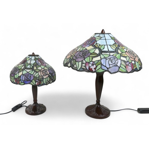 362 - Two Tiffany style lamps, 49 and 36cm high. (2)