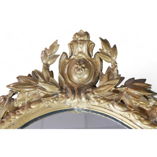 358 - A 19th century gilt three branch girondelle mirror, 53 by 19 by 92cm high.