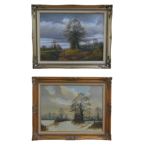 301 - R. Chadwick (British, 20th century and later): four oil paintings depicting the seasons, all signed,... 